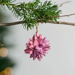 Supernova Folded Ball Ornament - Pink