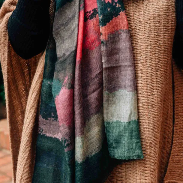 Suryast Striped Wool Scarf