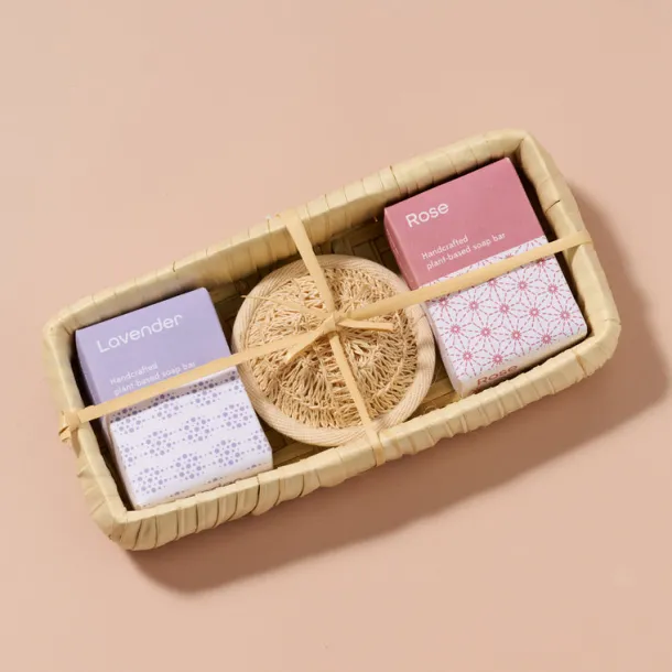 Taaja Lavender and Rose Soap/Body Scrubber Set