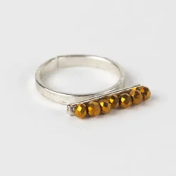 Taakat Gold Bar Silver Ring