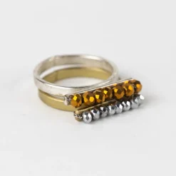 Taakat Silver Bar Brass Ring