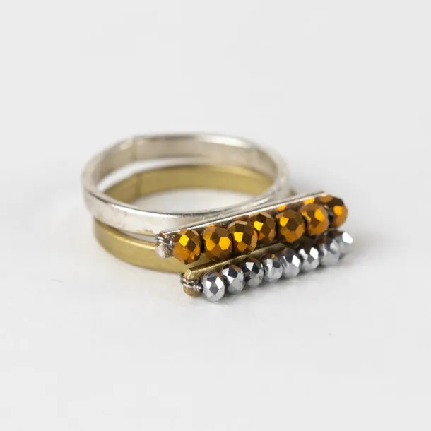 Taakat Silver Bar Brass Ring