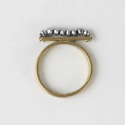 Taakat Silver Bar Brass Ring