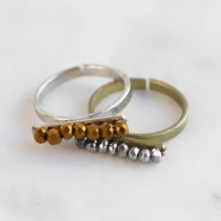 Taakat Silver Bar Brass Ring