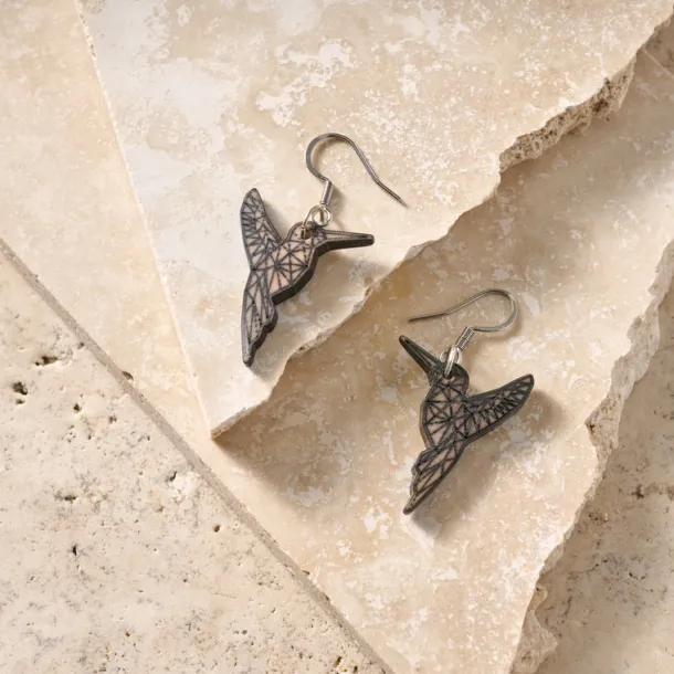 Tagua Hummingbird Drop Earrings