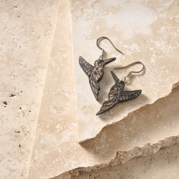 Tagua Hummingbird Drop Earrings
