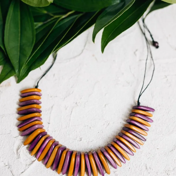 Tagua Slice Bib Necklace