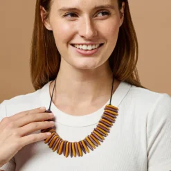 Tagua Slice Bib Necklace