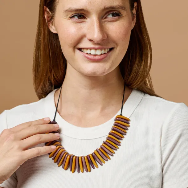 Tagua Slice Bib Necklace