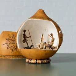 Tana Carved Gourd Nativity