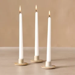 Tidal Etched Ceramic Candle Holder