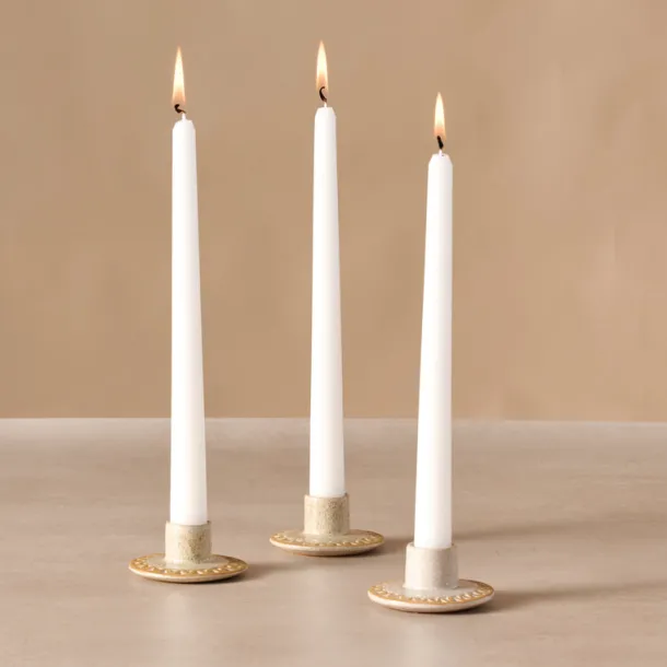 Tidal Etched Ceramic Candle Holder