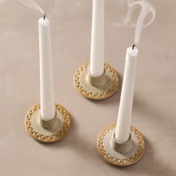 Tidal Etched Ceramic Candle Holder