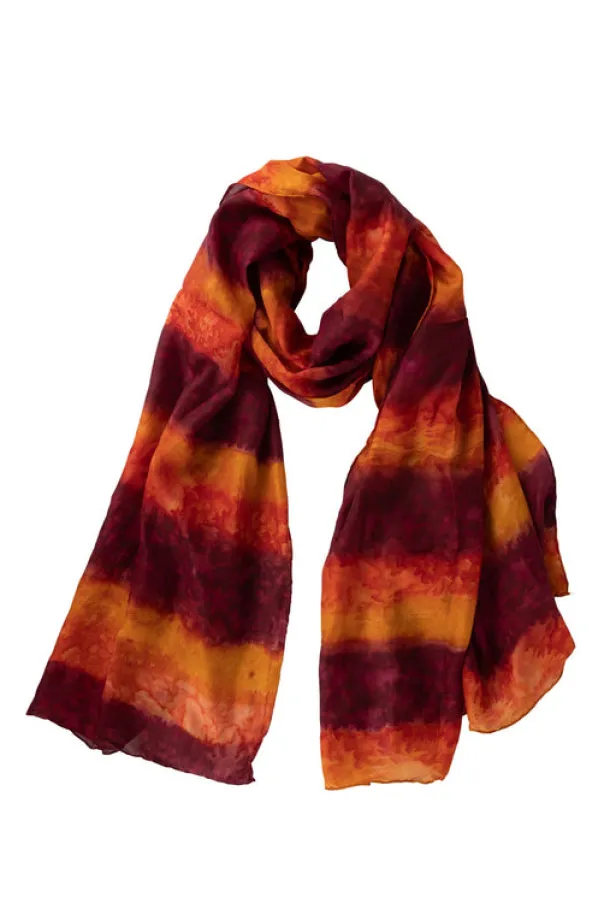 Tie-Dye Sunset Silk Scarf