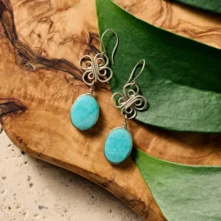 Trebol Amazonite Dangle Earrings