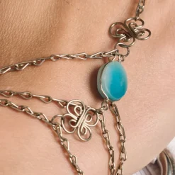 Trebol Amazonite Ring & Hand Chain Bracelet