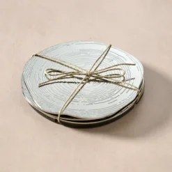 Tree Rings Steel Coasters - Set of 4