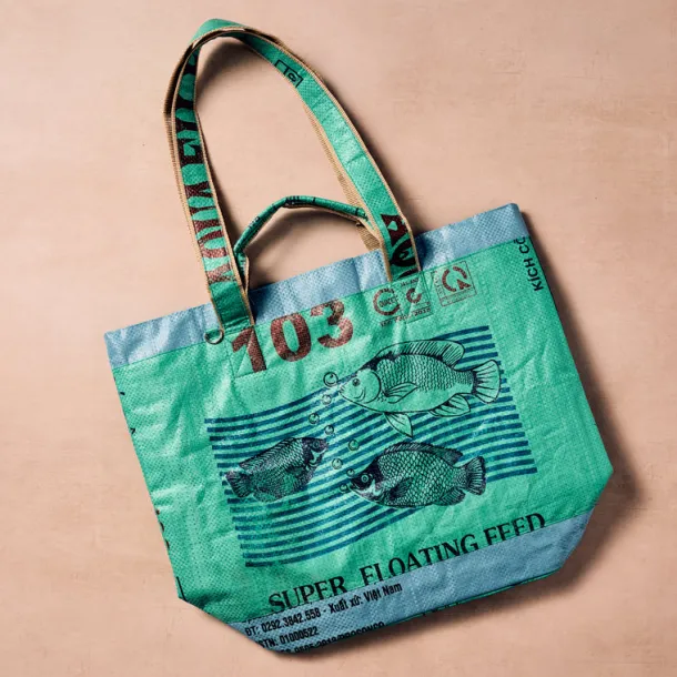 Trei Recycled Feed Bag Lined Tote