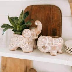 Trumpeting Elephant Planter