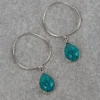 Turquoise Drop Hoop Earrings