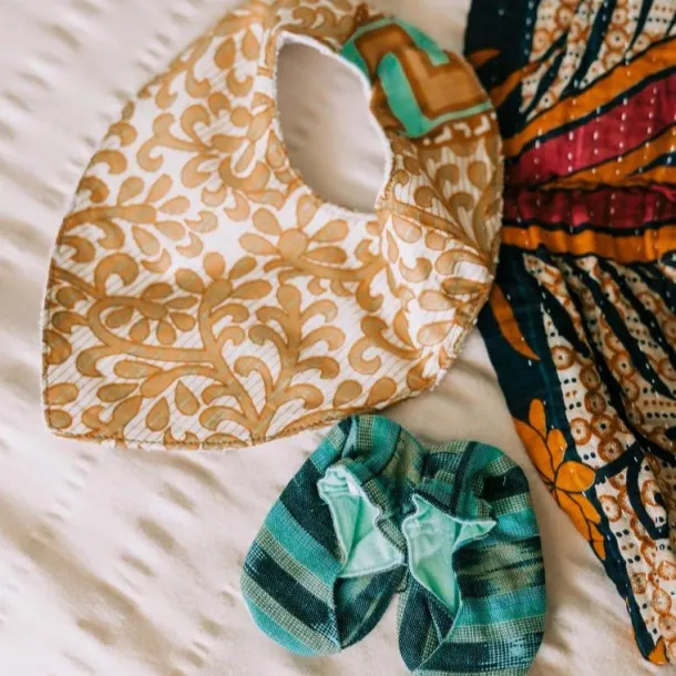 Upcycled Sari Baby Bibs