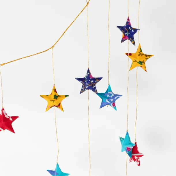 Upcycled Sari Star Valance