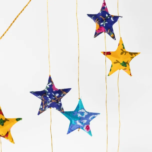 Upcycled Sari Star Valance