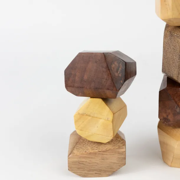 Upcycled Wood Stacking Stones - Set of 9