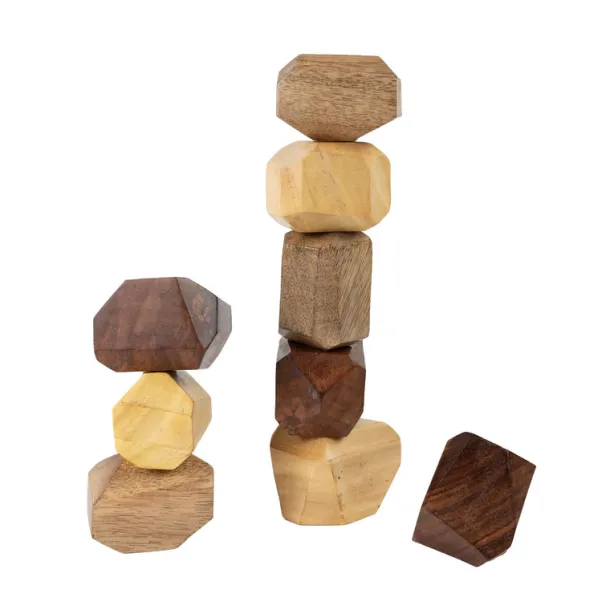Upcycled Wood Stacking Stones - Set of 9