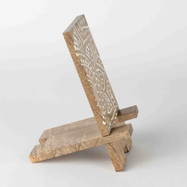 Vasai Mango Wood Phone Stand - Mandala