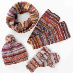 Warm Stripe Infinity Wool Scarf