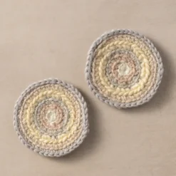 Watercolor Crocheted Mug Rugs - Set of 2