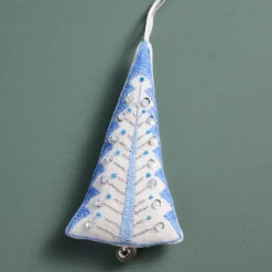 White Christmas Embroidered Ornament