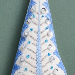 White Christmas Embroidered Ornament
