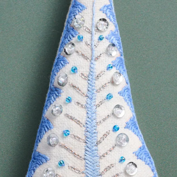 White Christmas Embroidered Ornament
