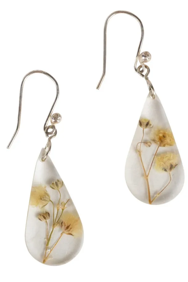 White Rain Flower Earrings