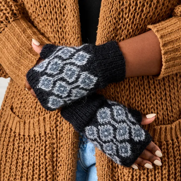 Winter Night Wool Wrist Warmers