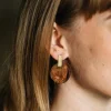 Wood & Brass Post Earrings