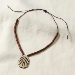 Wood Beads Pendant Necklace