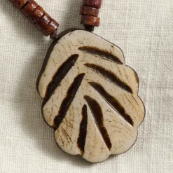 Wood Beads Pendant Necklace