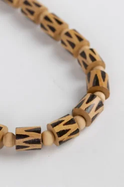 Wooden Barrel Bead Necklace