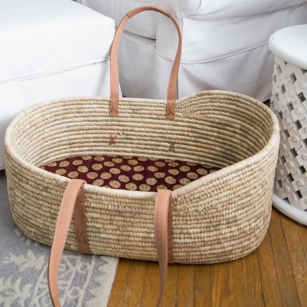 Woven Palm Leaf Moses Basket