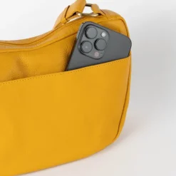 Yellow Eco-Leather Crescent Purse