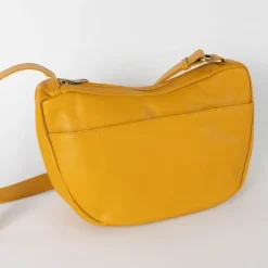 Yellow Eco-Leather Crescent Purse