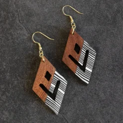 Zebara Diamond Wood Earrings